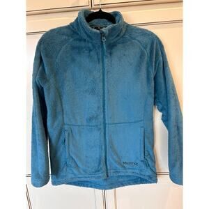 Marmot Blue Fuzzy Fleece Full Zip Jacket M 6-10 💸BOGO🎉